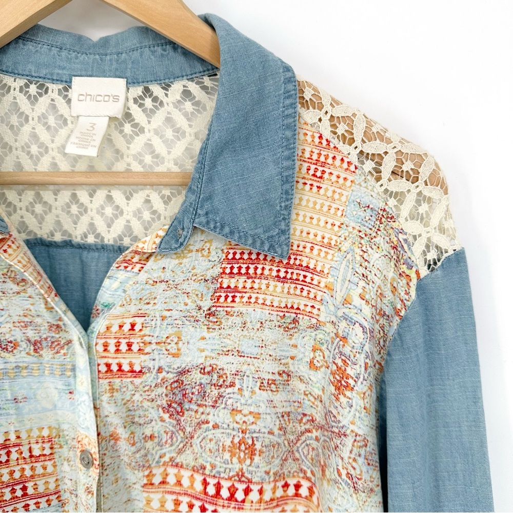 Chico’s Artisan Dreams Cleo Shirt - Picture 2 of 12